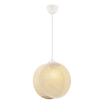 Lámpara colgante con cable DRUM 1xE27/60W/230V color crema
