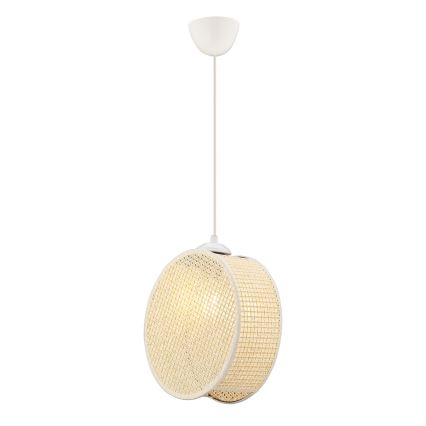 Lámpara colgante con cable DRUM 1xE27/60W/230V color crema