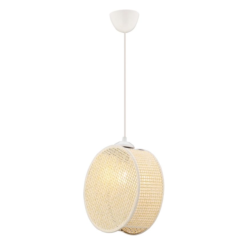 Lámpara colgante con cable DRUM 1xE27/60W/230V color crema