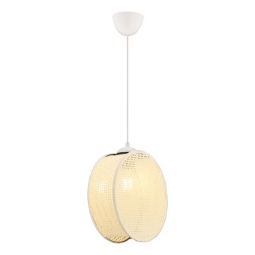 Lámpara colgante con cable DRUM 1xE27/60W/230V color crema