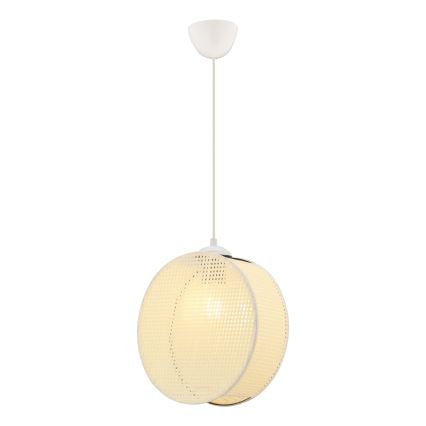 Lámpara colgante con cable DRUM 1xE27/60W/230V color crema