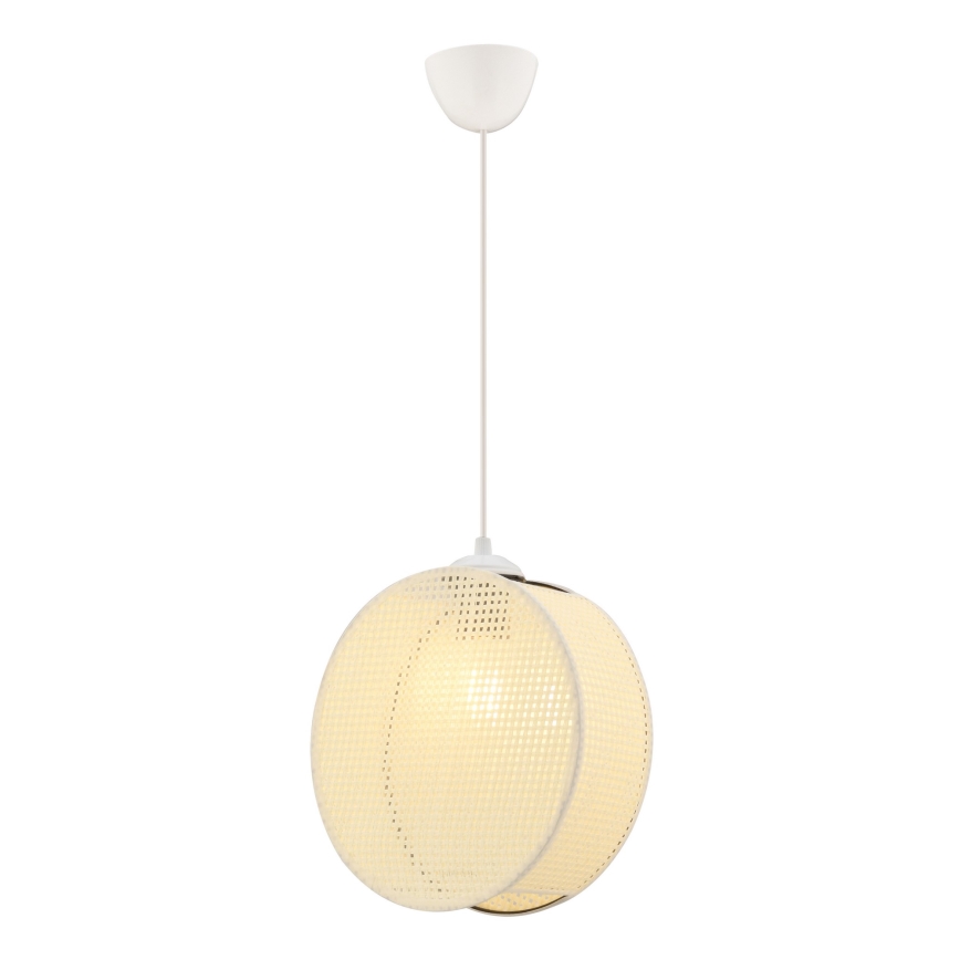 Lámpara colgante con cable DRUM 1xE27/60W/230V color crema