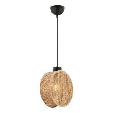 Lámpara colgante con cable DRUM 1xE27/60W/230V marrón