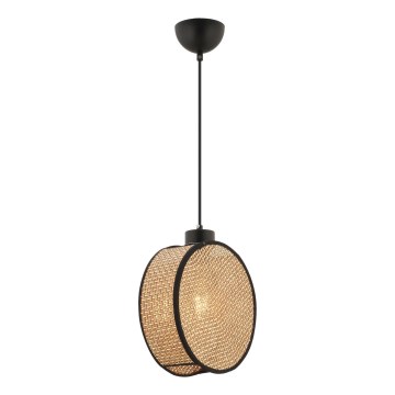 Lámpara colgante con cable DRUM 1xE27/60W/230V marrón/negro