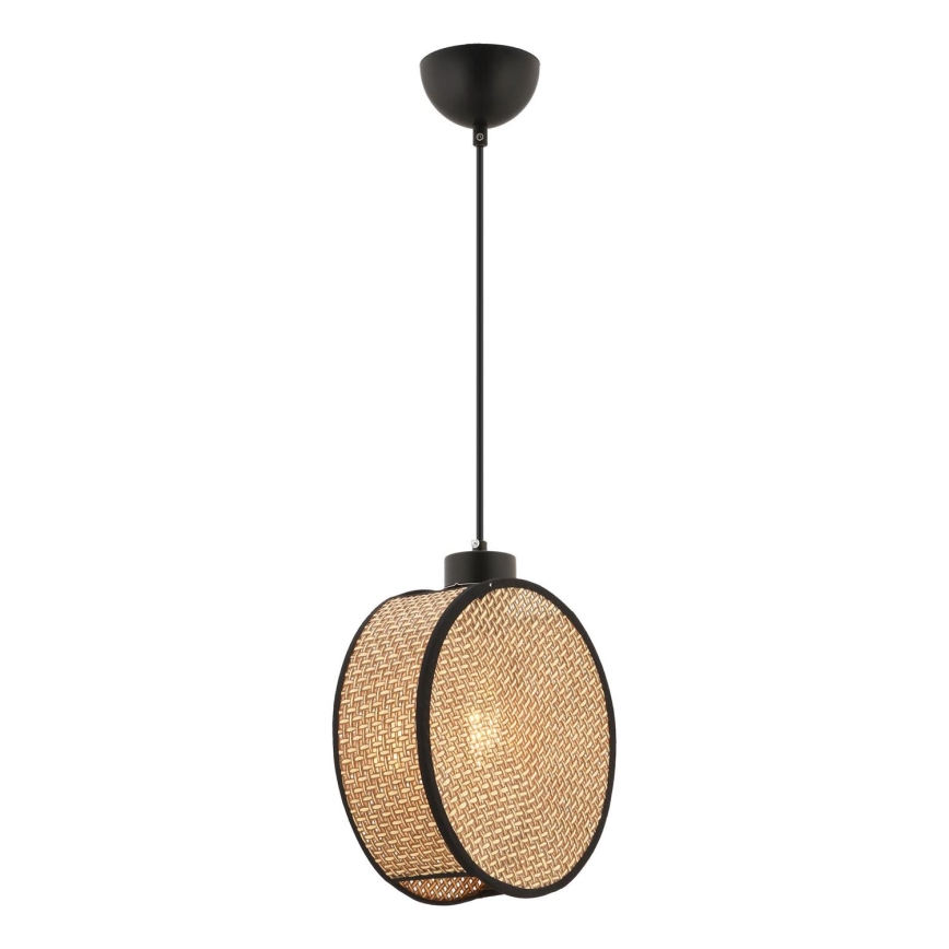 Lámpara colgante con cable DRUM 1xE27/60W/230V marrón/negro