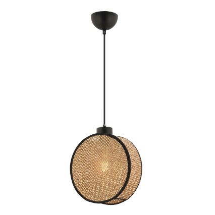 Lámpara colgante con cable DRUM 1xE27/60W/230V marrón/negro