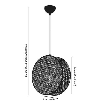 Lámpara colgante con cable DRUM 1xE27/60W/230V marrón/negro