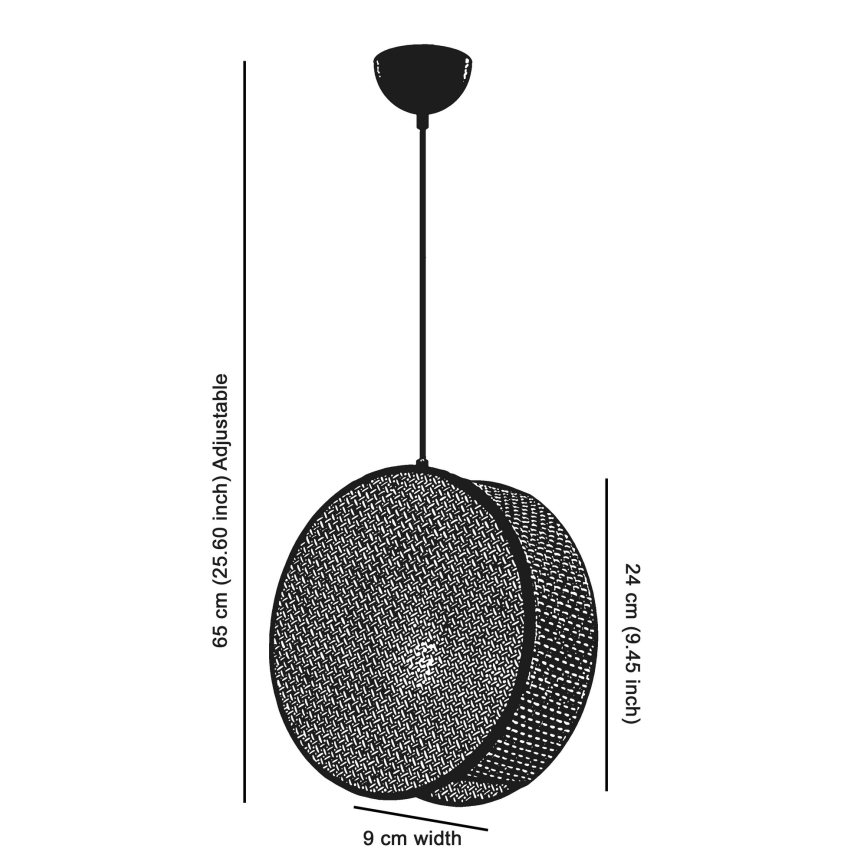 Lámpara colgante con cable DRUM 1xE27/60W/230V marrón/negro