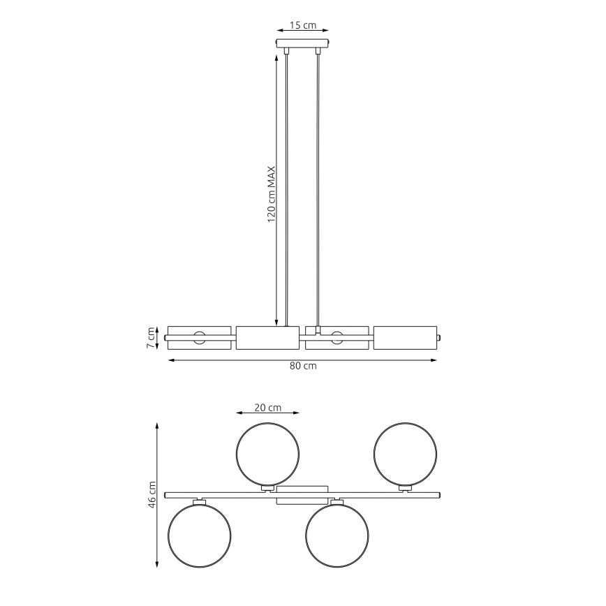 Lámpara colgante con cable DRUMZ 4xE14/10W/230V beige