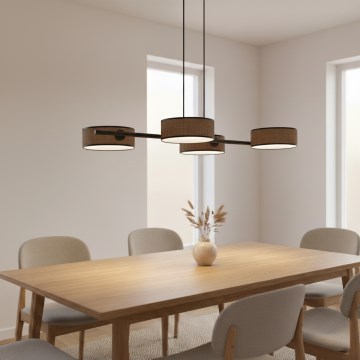 Lámpara colgante con cable DRUMZ 4xE14/10W/230V marrón