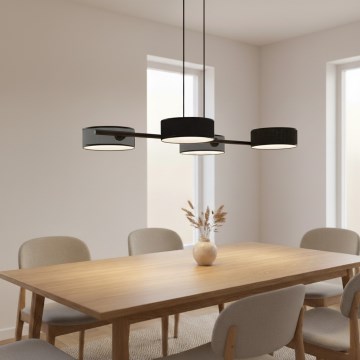 Lámpara colgante con cable DRUMZ 4xE14/10W/230V negra/gris