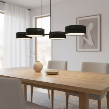 Lámpara colgante con cable DRUMZ 4xE14/10W/230V negra