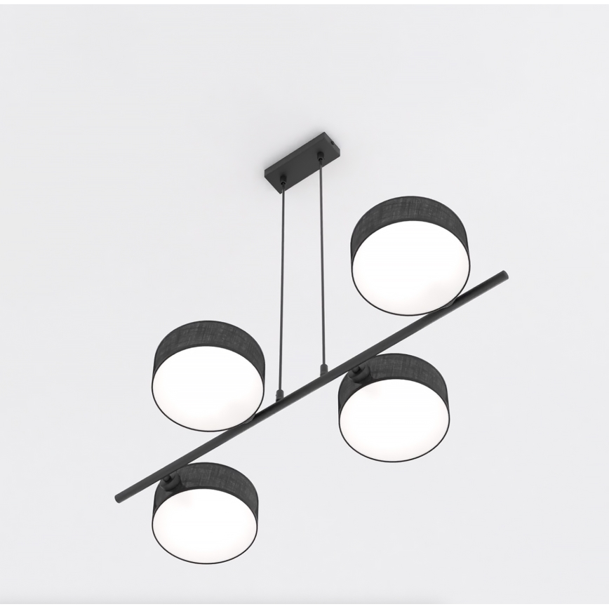 Lámpara colgante con cable DRUMZ 4xE14/10W/230V negra