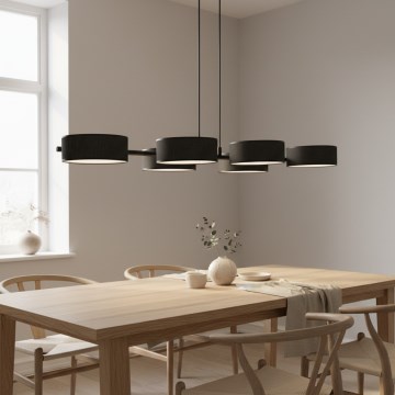 Lámpara colgante con cable DRUMZ 6xE14/10W/230V negra