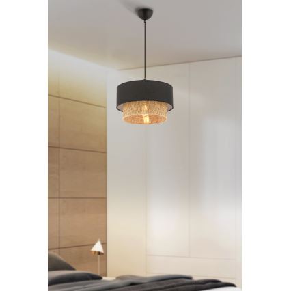 Lámpara colgante con cable ECHO 1xE27/60W/230V negro/marrón