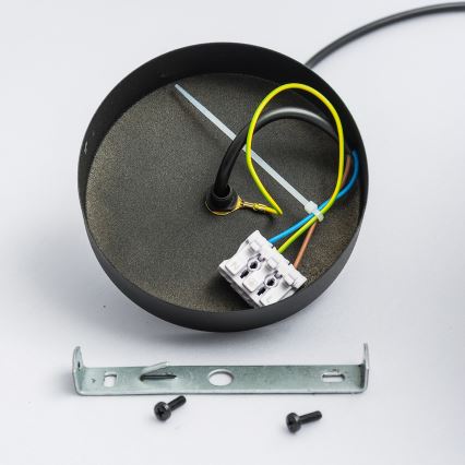 Lámpara colgante con cable ECLIPSE 1xE27/15W/230V negra/blanca