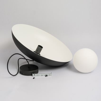 Lámpara colgante con cable ECLIPSE 1xE27/15W/230V negra/blanca