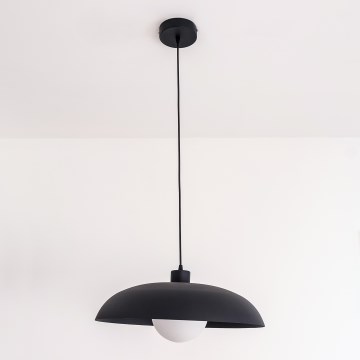 Lámpara colgante con cable ECLIPSE 1xE27/15W/230V negra