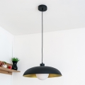 Lámpara colgante con cable ECLIPSE 1xE27/15W/230V negro/dorado