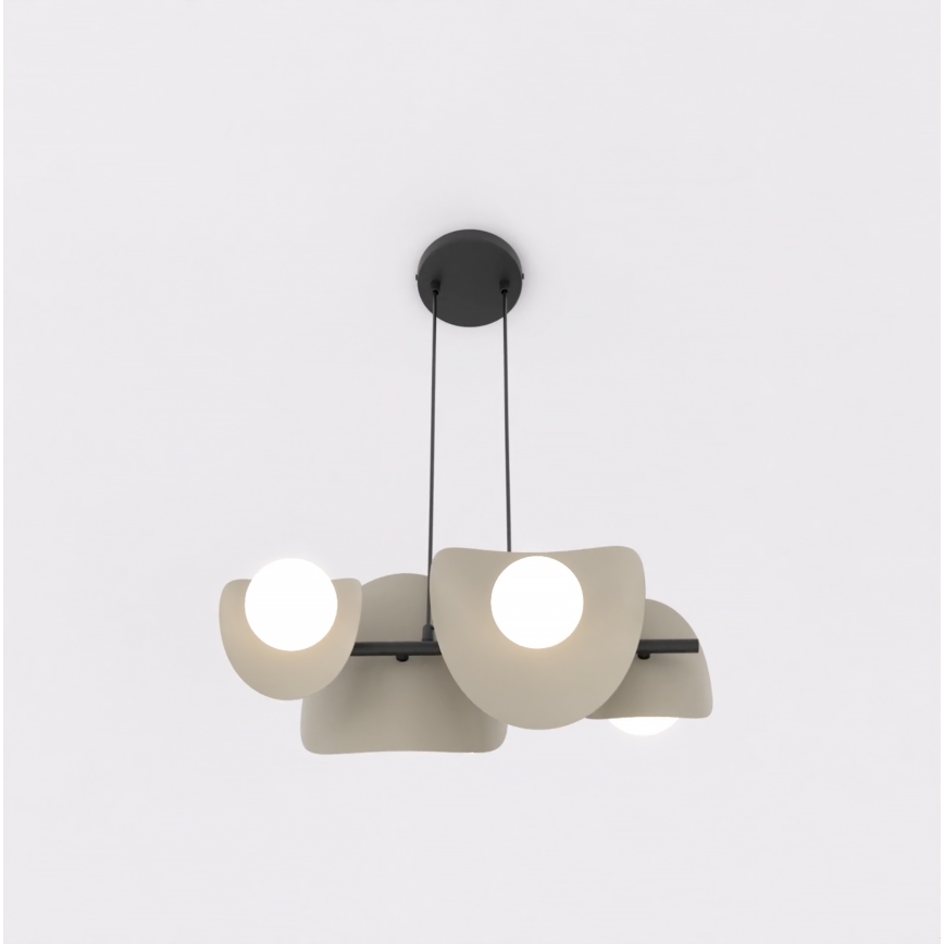 Lámpara colgante con cable ELEMENTI 4xG9/8W/230V beige