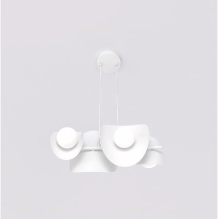 Lámpara colgante con cable ELEMENTI 4xG9/8W/230V blanca