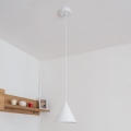 Lámpara colgante con cable ETNA 1xE27/15W/230V, diámetro 18,5 cm, blanca