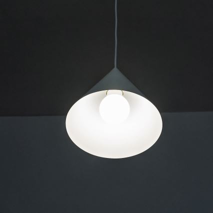 Lámpara colgante con cable ETNA 1xE27/15W/230V, diámetro 18,5 cm, blanca