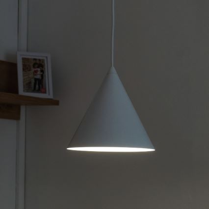 Lámpara colgante con cable ETNA 1xE27/15W/230V, diámetro 18,5 cm, blanca