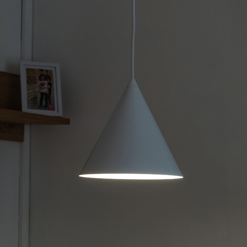 Lámpara colgante con cable ETNA 1xE27/15W/230V, diámetro 18,5 cm, blanca