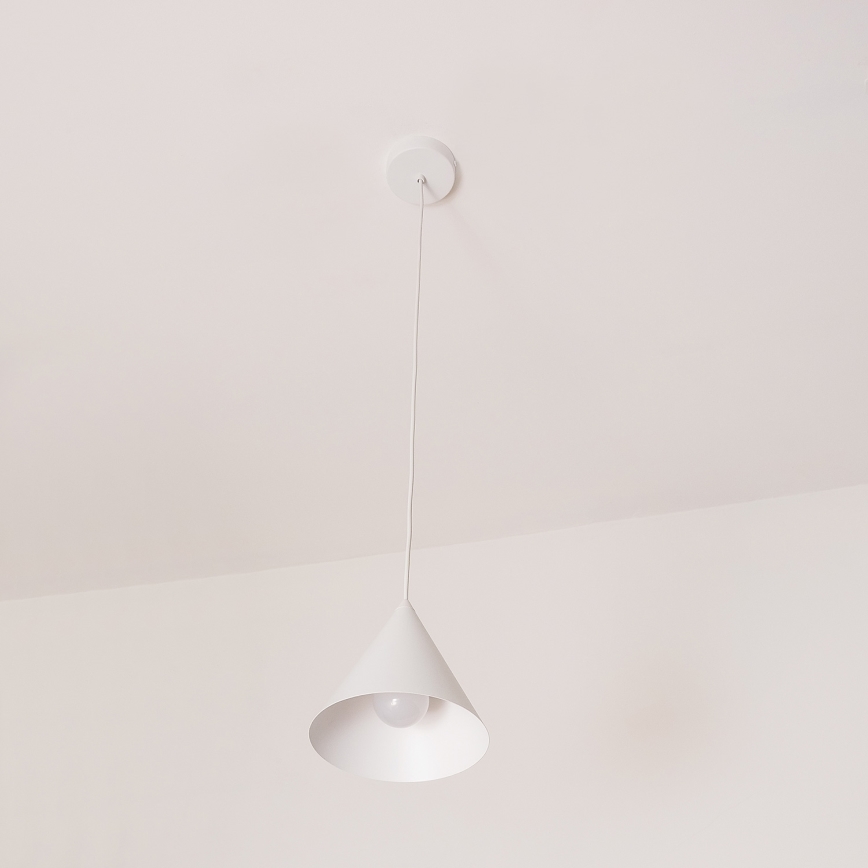Lámpara colgante con cable ETNA 1xE27/15W/230V, diámetro 18,5 cm, blanca