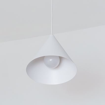 Lámpara colgante con cable ETNA 1xE27/15W/230V, diámetro 18,5 cm, blanca