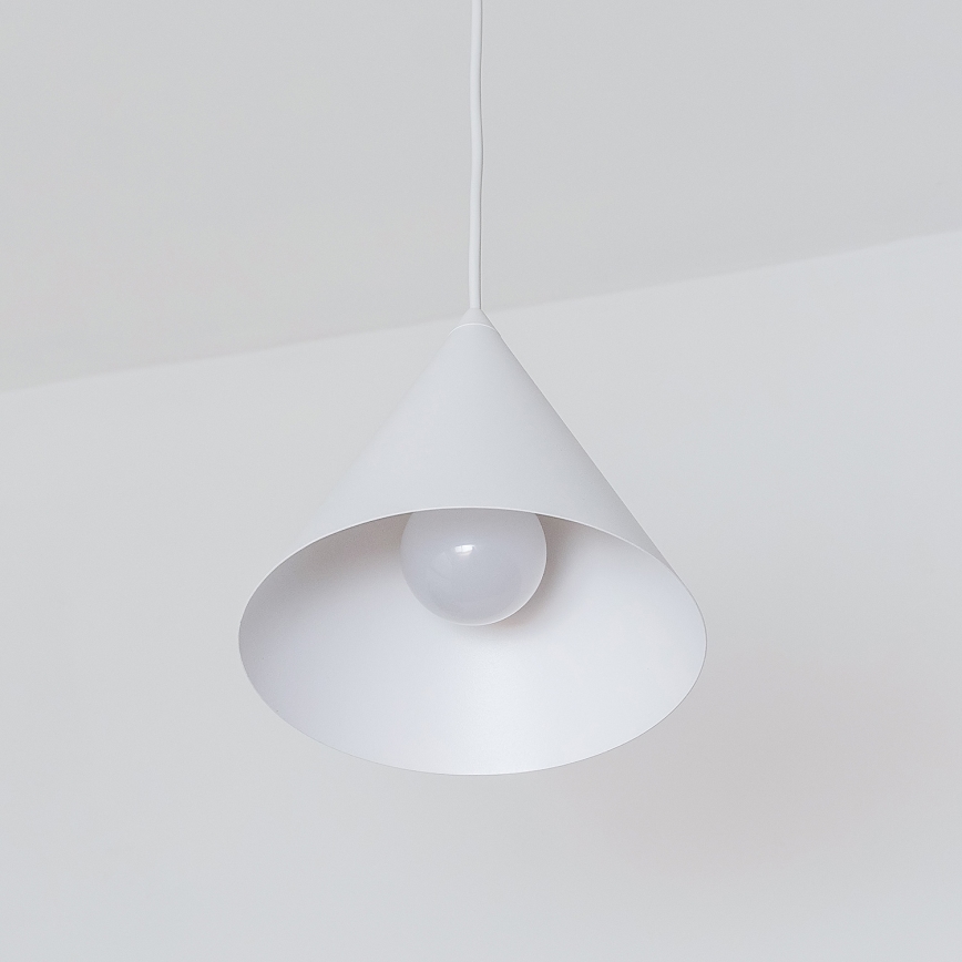 Lámpara colgante con cable ETNA 1xE27/15W/230V, diámetro 18,5 cm, blanca