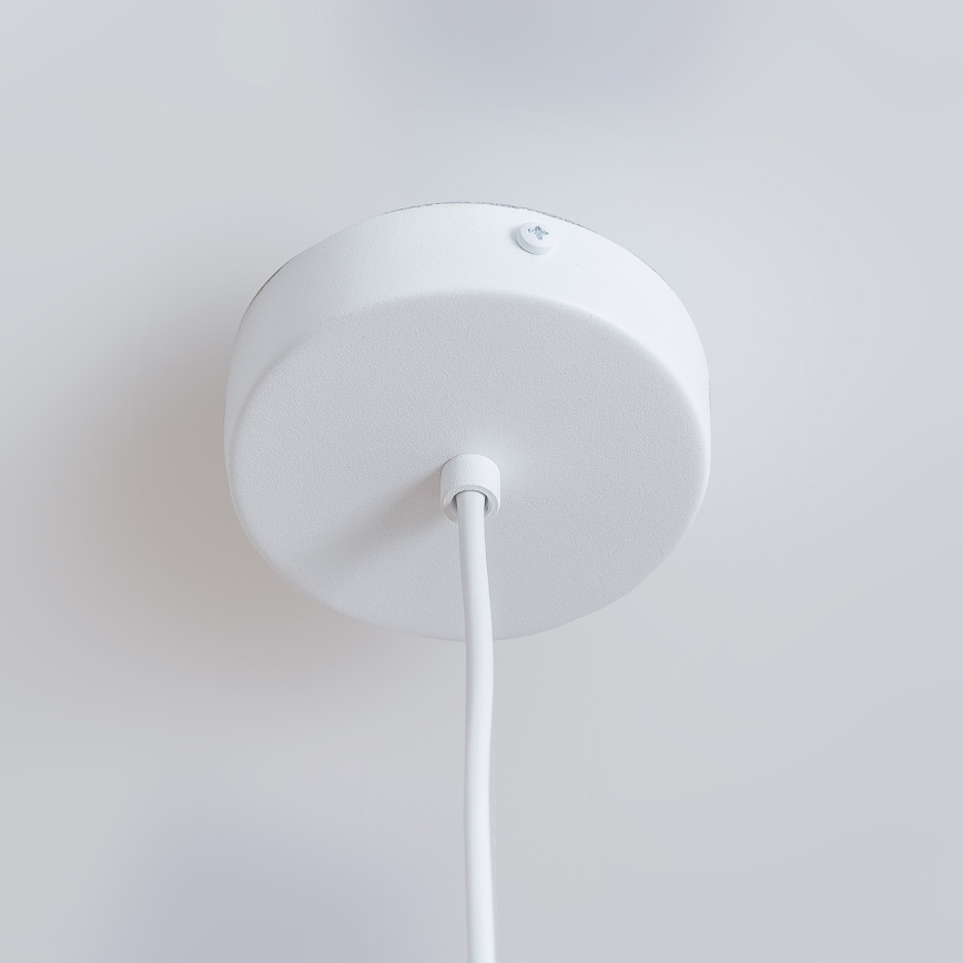 Lámpara colgante con cable ETNA 1xE27/15W/230V, diámetro 18,5 cm, blanca