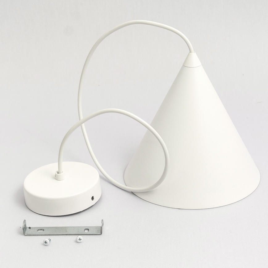 Lámpara colgante con cable ETNA 1xE27/15W/230V, diámetro 18,5 cm, blanca
