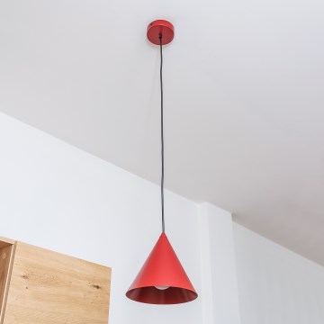 Lámpara colgante con cable ETNA 1xE27/15W/230V, diámetro 18,5 cm, roja