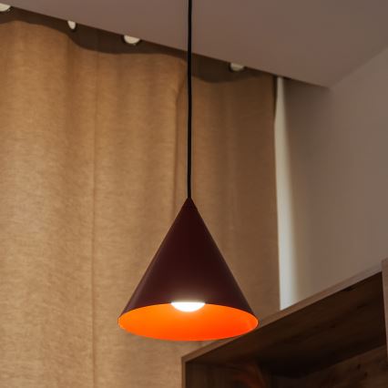 Lámpara colgante con cable ETNA 1xE27/15W/230V, diámetro 18,5 cm, roja