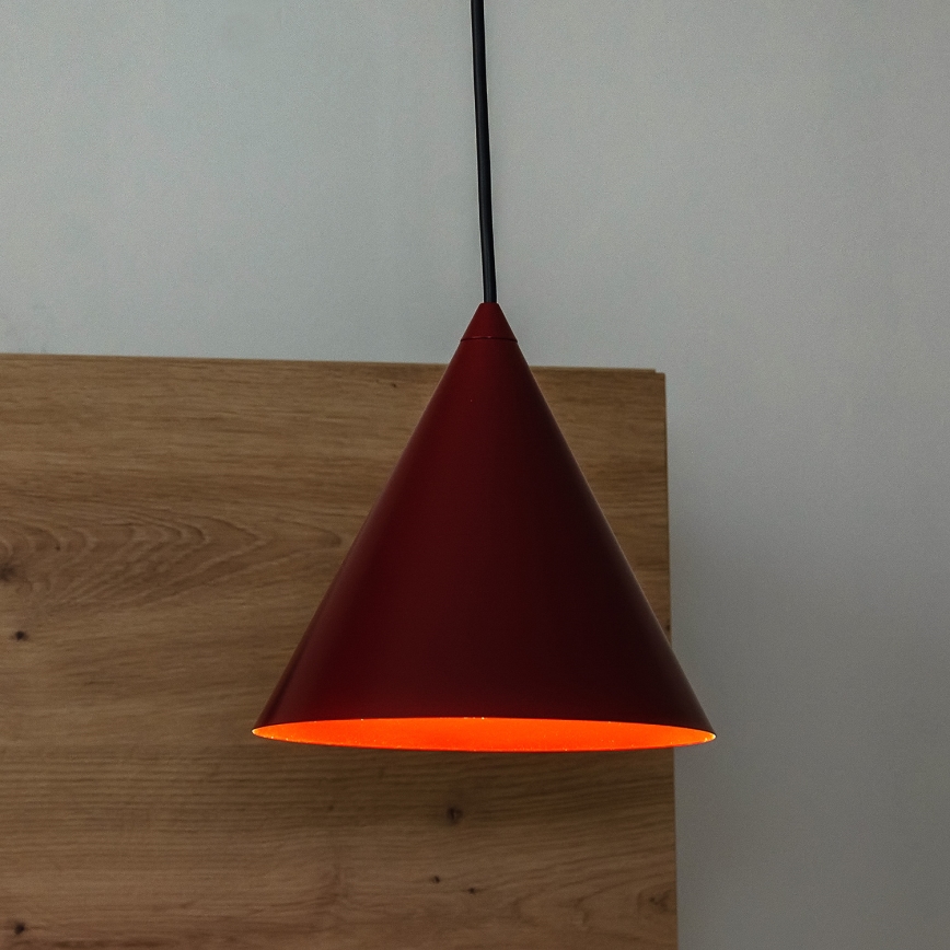 Lámpara colgante con cable ETNA 1xE27/15W/230V, diámetro 18,5 cm, roja