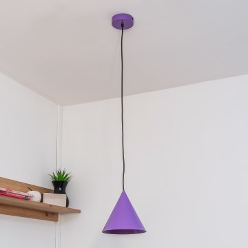 Lámpara colgante con cable ETNA 1xE27/15W/230V Ø 18,5 cm morada