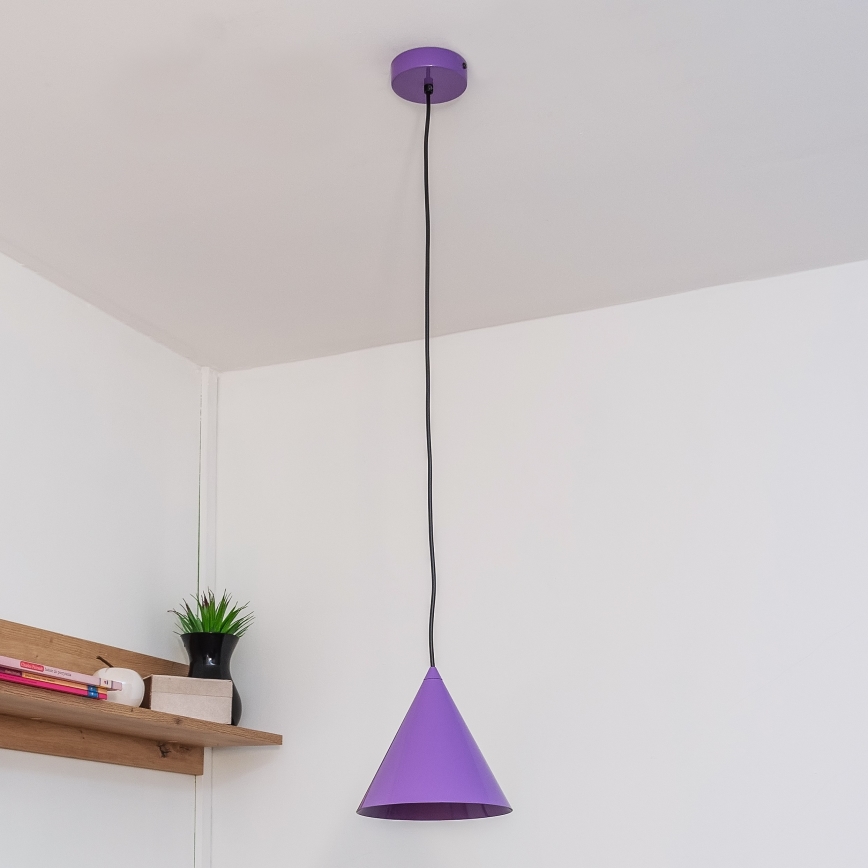 Lámpara colgante con cable ETNA 1xE27/15W/230V Ø 18,5 cm morada