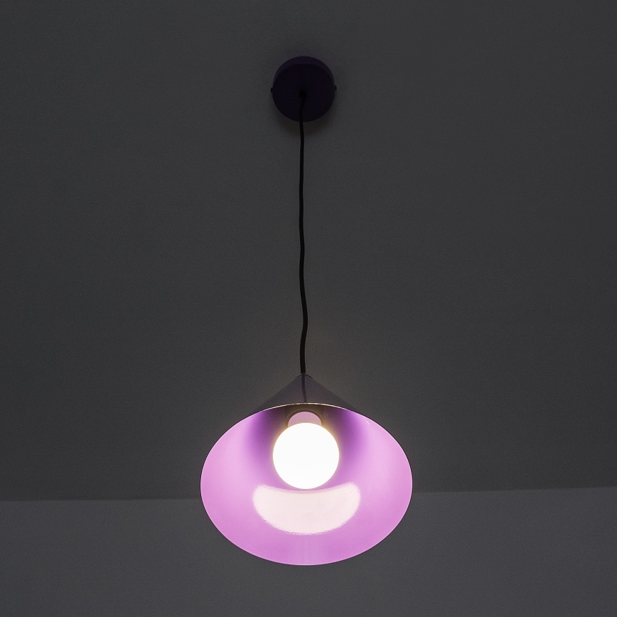 Lámpara colgante con cable ETNA 1xE27/15W/230V Ø 18,5 cm morada