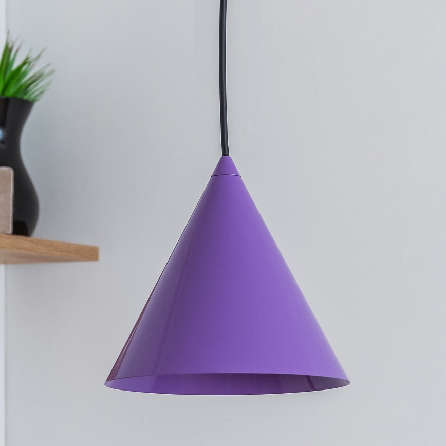 Lámpara colgante con cable ETNA 1xE27/15W/230V Ø 18,5 cm morada