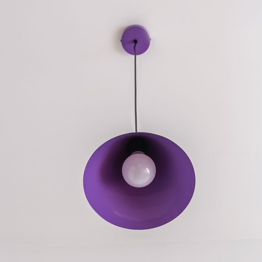 Lámpara colgante con cable ETNA 1xE27/15W/230V Ø 18,5 cm morada