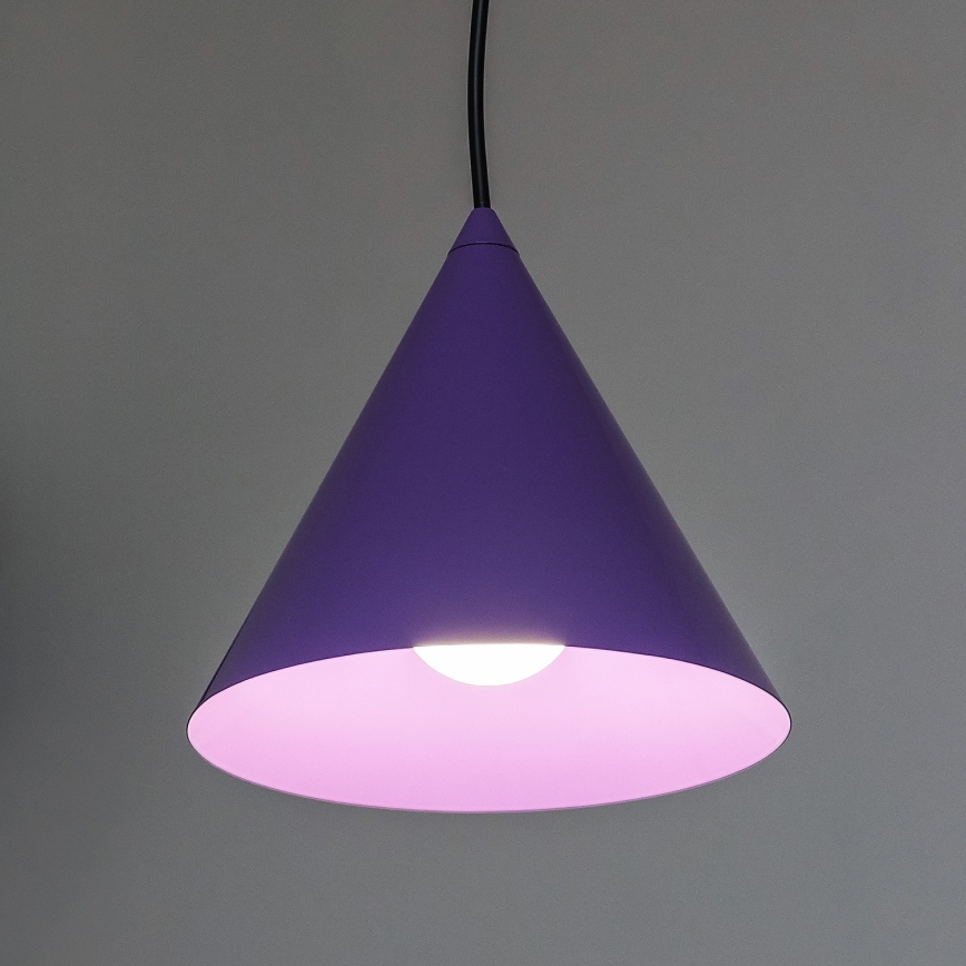 Lámpara colgante con cable ETNA 1xE27/15W/230V Ø 18,5 cm morada