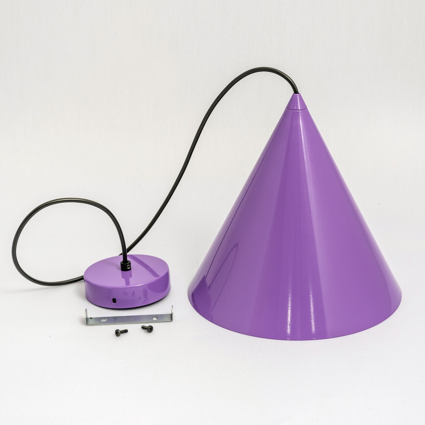 Lámpara colgante con cable ETNA 1xE27/15W/230V Ø 18,5 cm morada