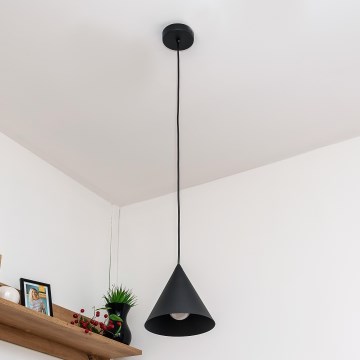 Lámpara colgante con cable ETNA 1xE27/15W/230V Ø 18,5 cm negra