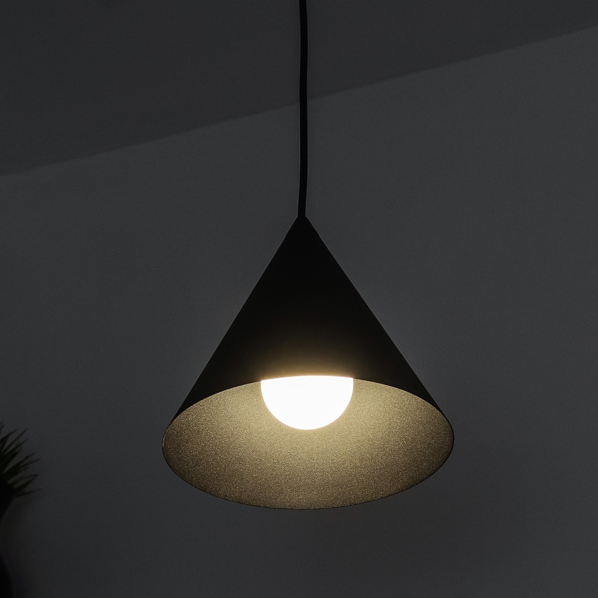 Lámpara colgante con cable ETNA 1xE27/15W/230V Ø 18,5 cm negra