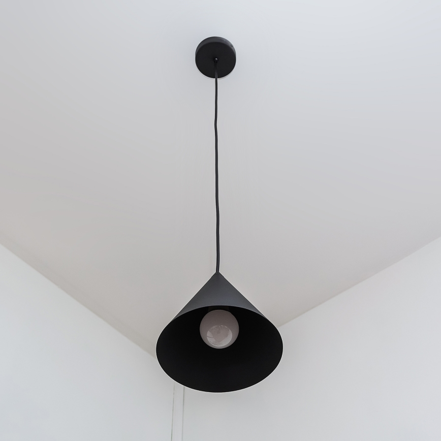 Lámpara colgante con cable ETNA 1xE27/15W/230V Ø 18,5 cm negra