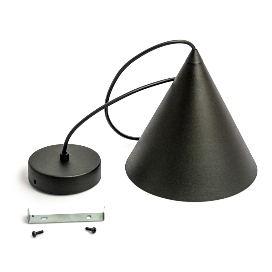 Lámpara colgante con cable ETNA 1xE27/15W/230V Ø 18,5 cm negra