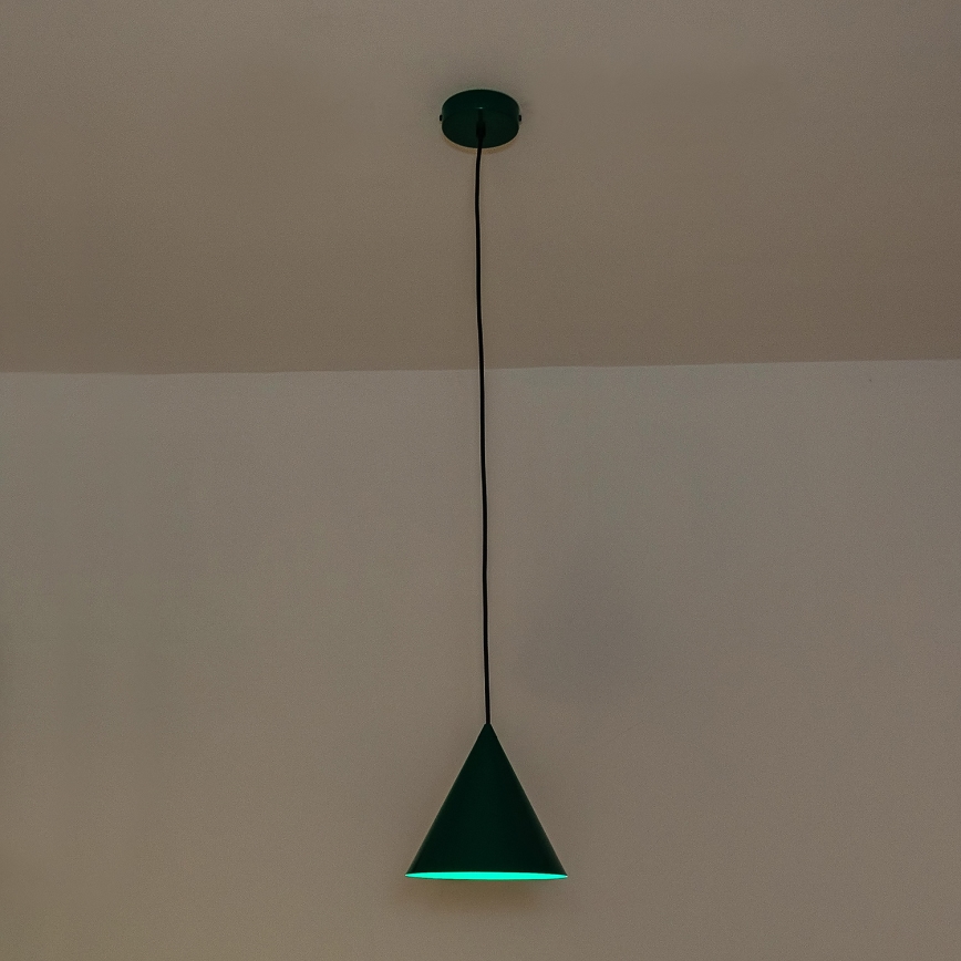 Lámpara colgante con cable ETNA 1xE27/15W/230V Ø 18,5 cm verde