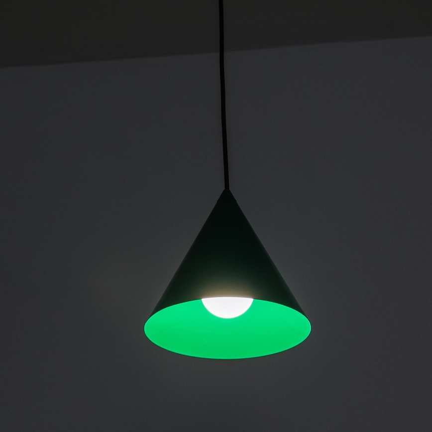 Lámpara colgante con cable ETNA 1xE27/15W/230V Ø 18,5 cm verde
